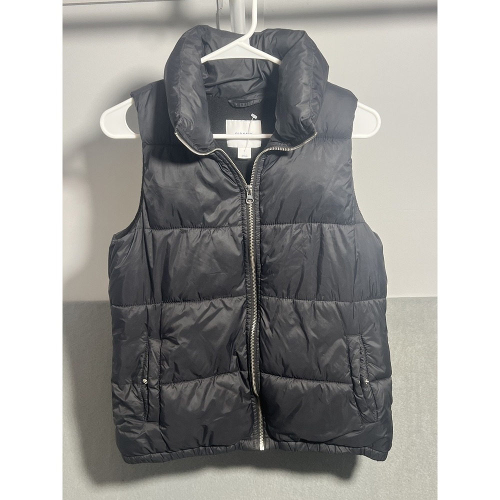 Old Navy Women's Black Full Zip Puffer‎ Vest Size S Small Winter Warm Casual